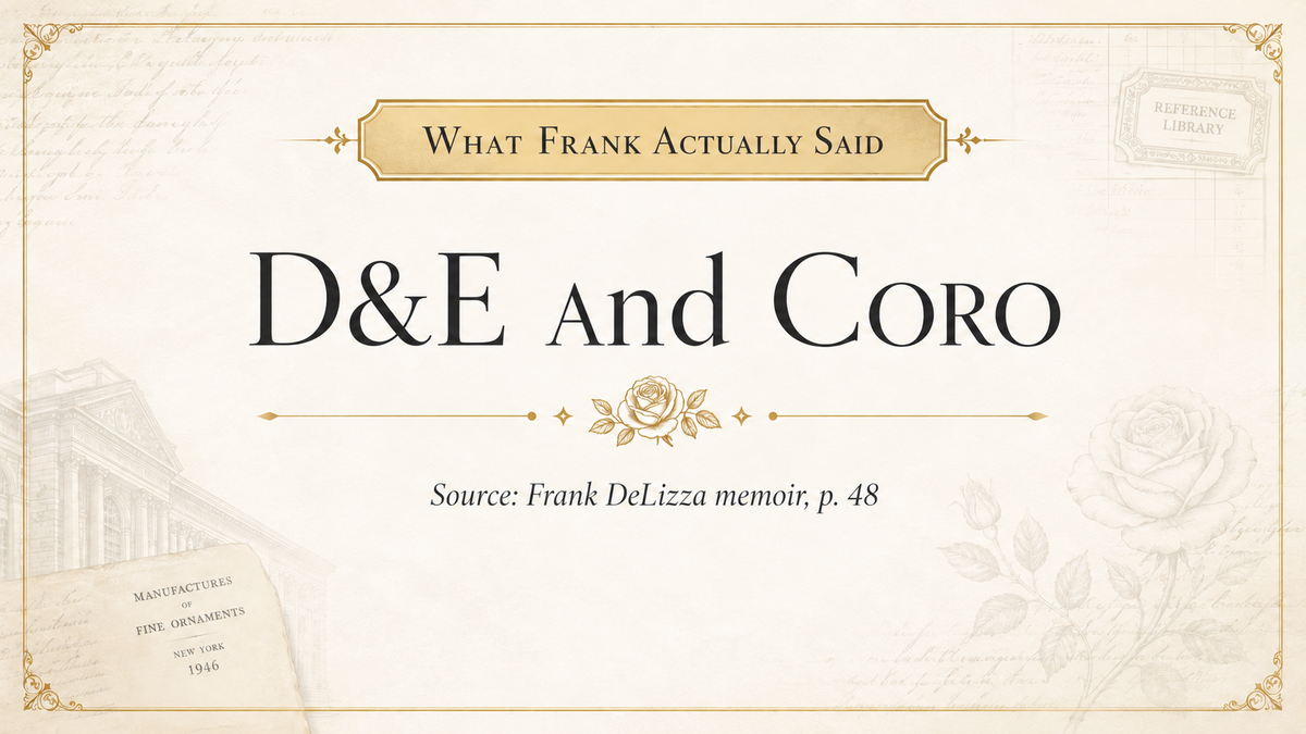 What Frank Actually Said: Why D&E Wouldn't Work Exclusively for Coro