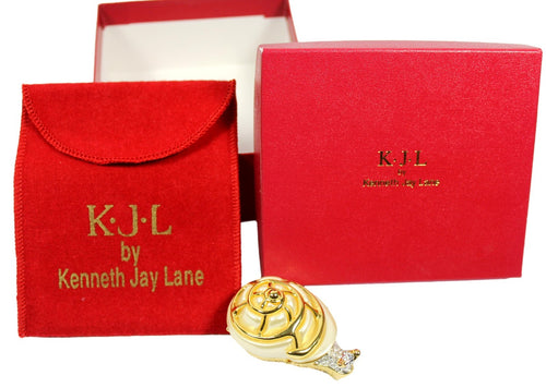 KJL Kenneth Jay Lane Snail Brooch Trinket Box Kenneth’s Critters original box