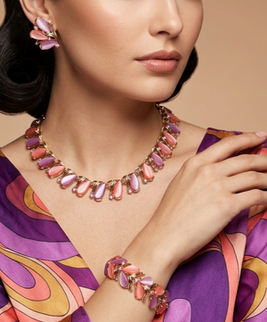 Vintage ART Pastel Pink Lavender Thermoset Rhinestone Necklace Bracelet Earrings Set