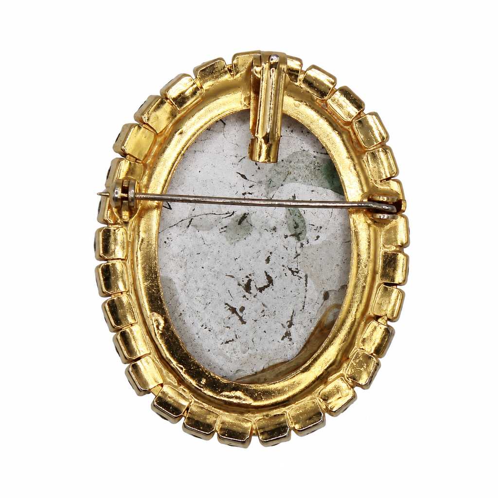 Vintage Juliana AB Geode Rhinestone Brooch Pendant IIJJ#9391