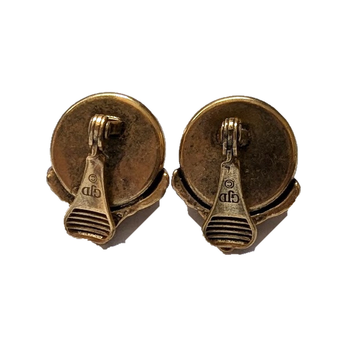 Vintage Juliana GJD Acorn Figural Clip Earrings Brown Cabochon IIJJ#7812