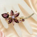 Vintage JULIANA Amethyst & Lavender Rhinestone Flower Brooch IIJJ#8973