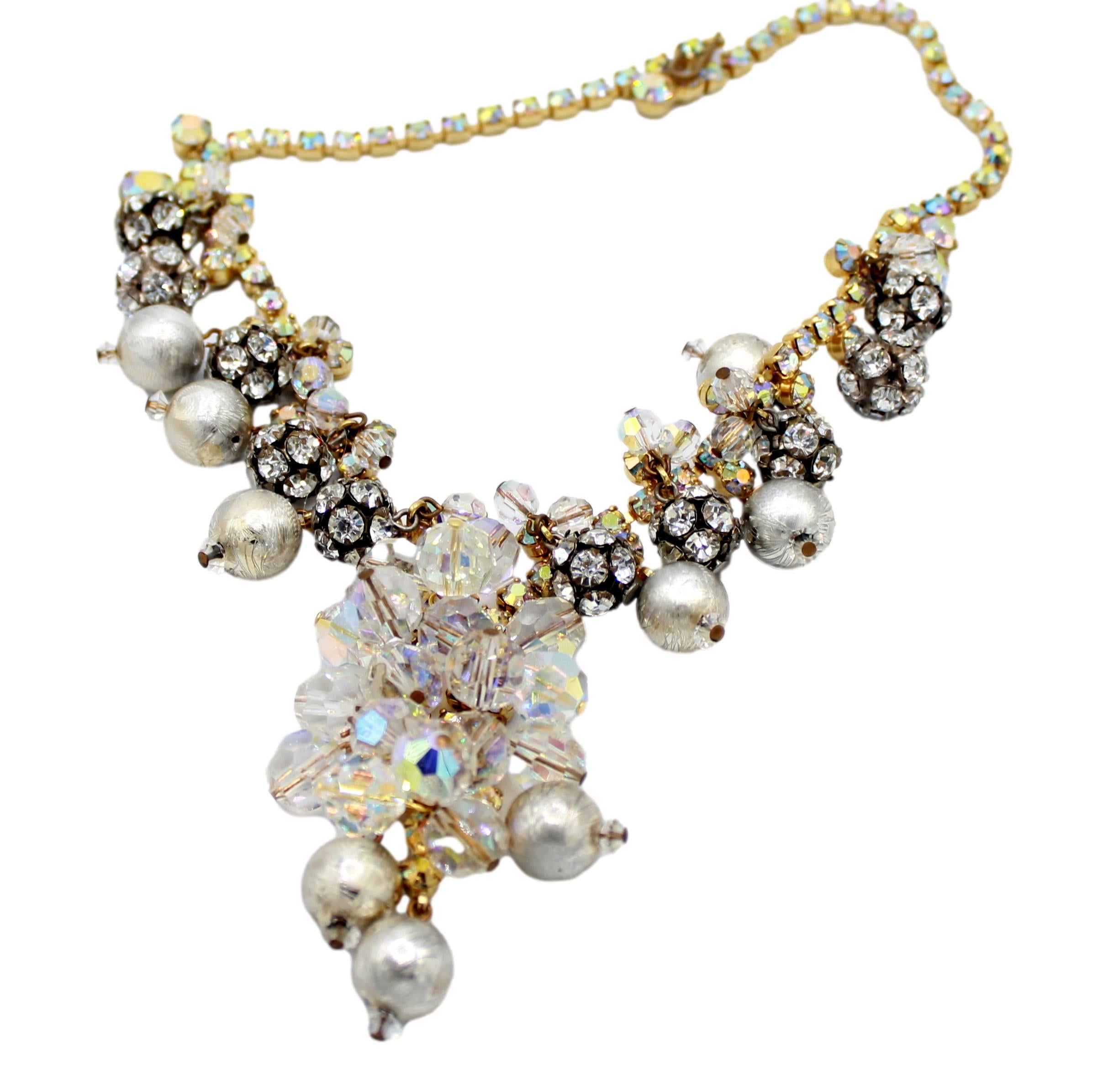 Coming Soon Vintage Juliana AB Crystal Cha Cha Rhinestone Necklace IIJJ #2243