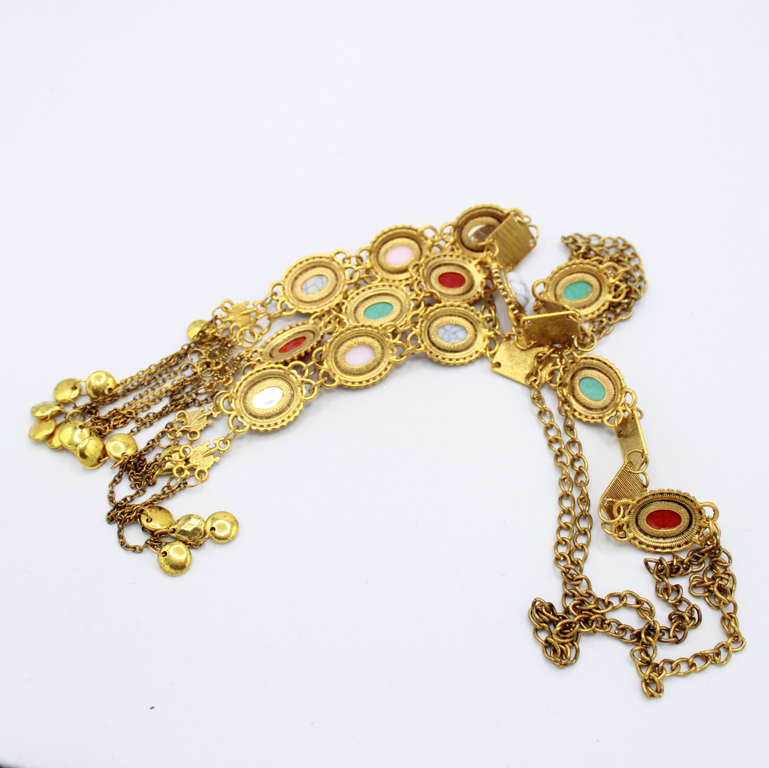 Vintage Groovy Statement Multi-Color Necklace – Boho / Mod Style