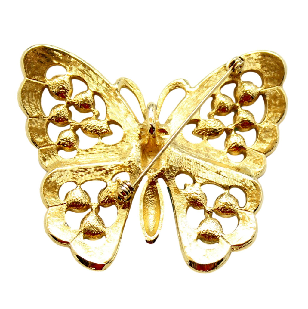 Vintage Juliana Blue Enamel Epoxy Dot Butterfly Pendant Brooch Book Piece IIJJ#142