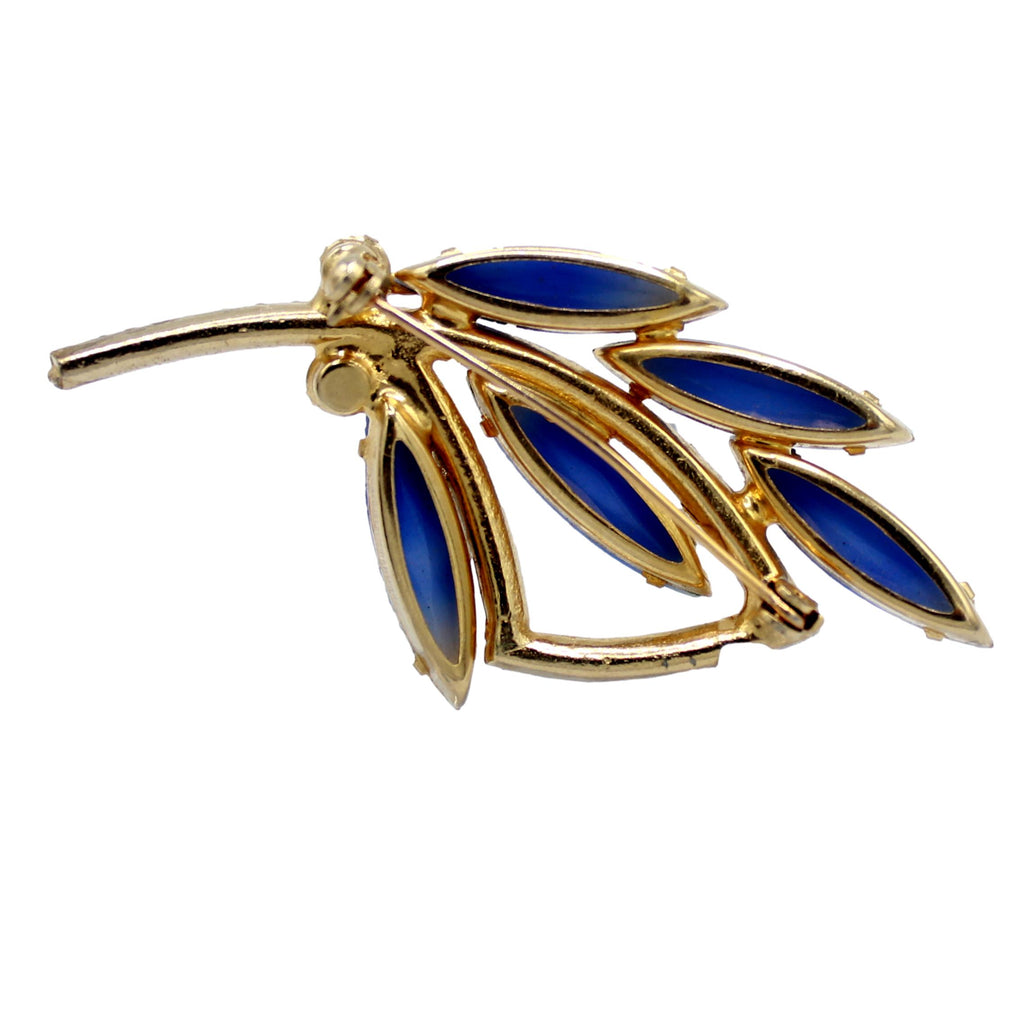 Vintage JULIANA NEW FIND Figural Blue Rhinestone Givre Flower Brooch IIJJ#8993
