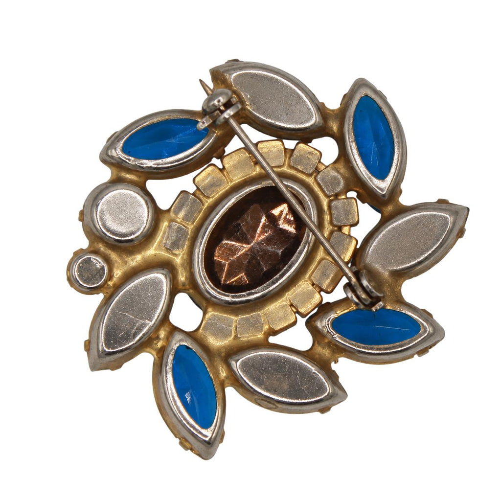 Vintage Juliana Bermuda Blue Green Rhinestone Brooch IIJJ#9580