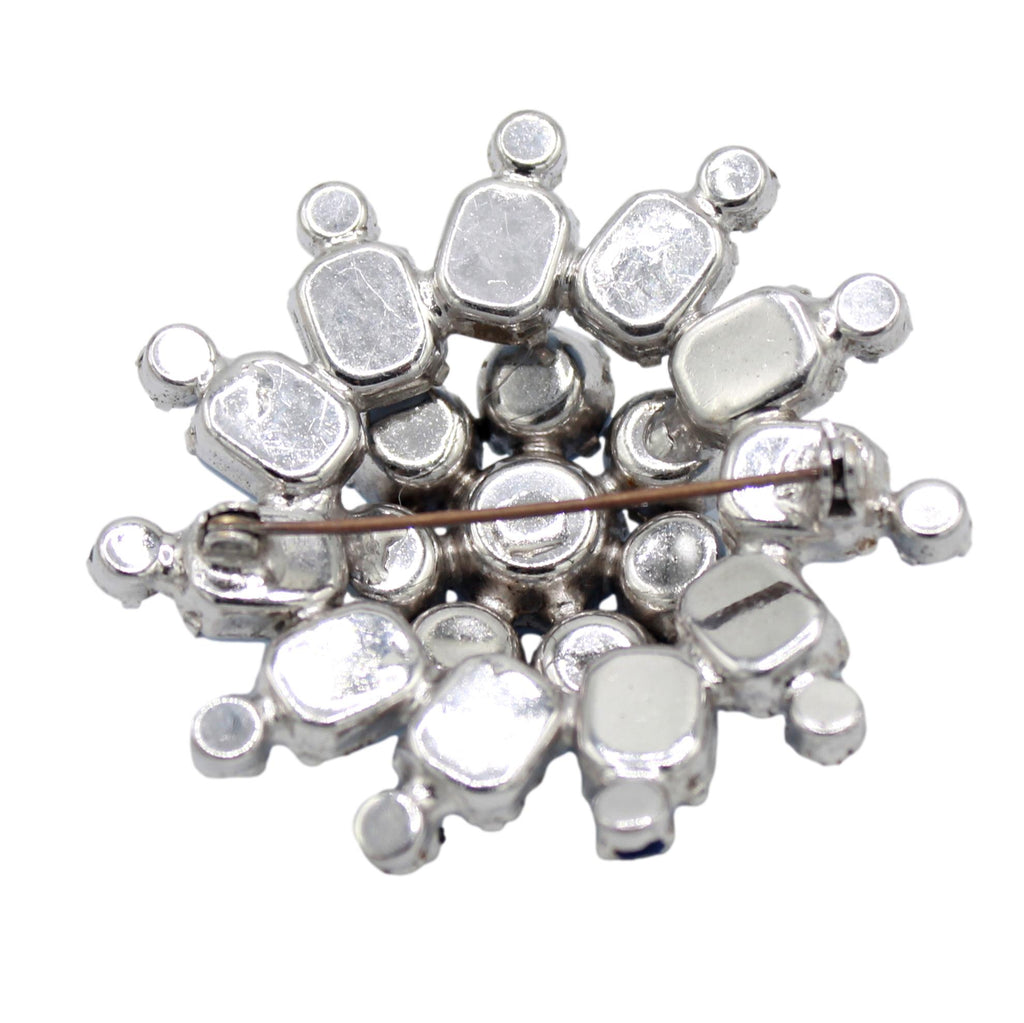 Coming Soon Vintage Juliana Blue Milk Glass Cabochon Layered Brooch Silver Tone IIJJ #7438