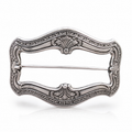 Rare Art Nouveau R BLACKINTON Sterling Silver Flower Leaves Sash Buckle