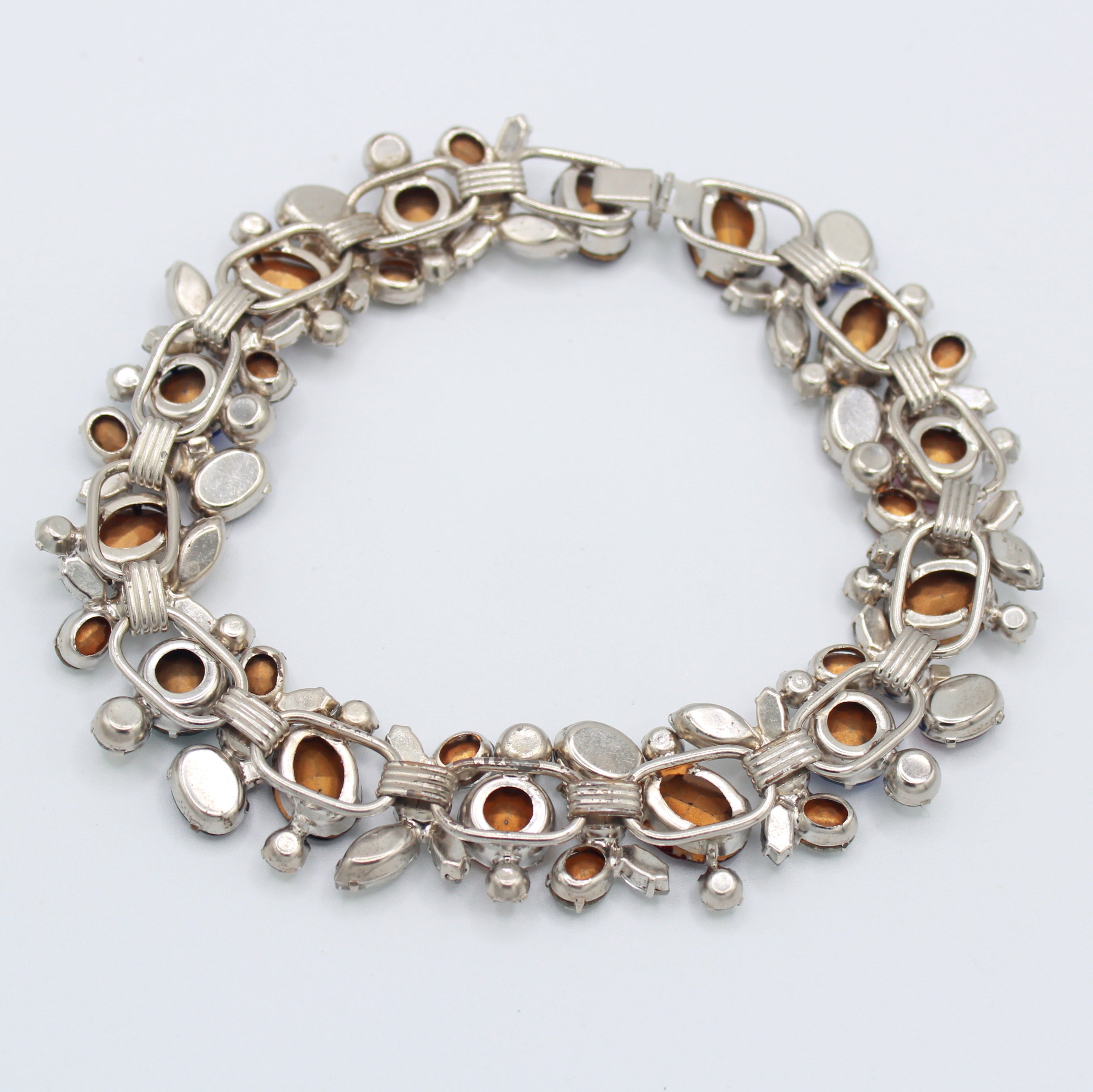 Vintage Juliana Jewel Tone Rhinestone Collar Necklace  IIJJ#9111