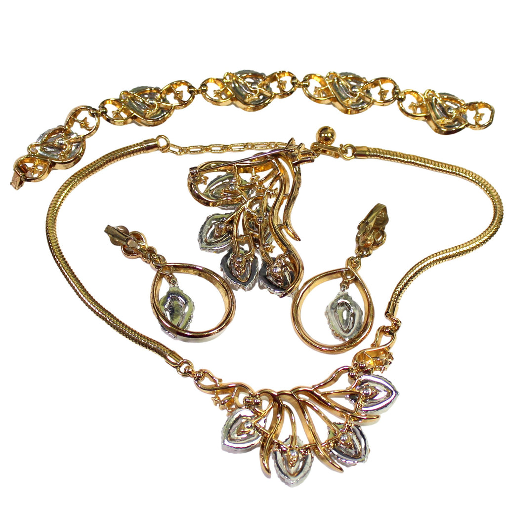 Vintage TRIFARI ALFRED PHILIPPE Halo 1953 Necklace Brooch Bracelet Earrings Set