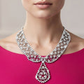 Coming Soon Vintage Juliana Clear Rhinestone Heart Scroll Necklace Book Piece IIJJ #9234