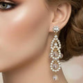 Vintage Juliana Cha Cha Clear Rhinestone Crystal Bead Shoulder Duster Earrings IIJJ#7061