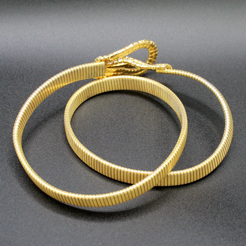 Vintage Juliana Clear Rhinestone Cobra Stretch Belt 1979 IIJJ#9395