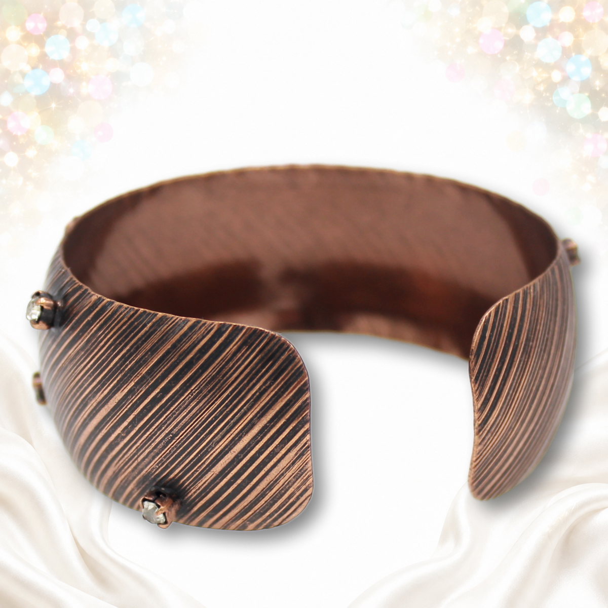 Reverse and open ends of Juliana striped cuff IIJJ#9774