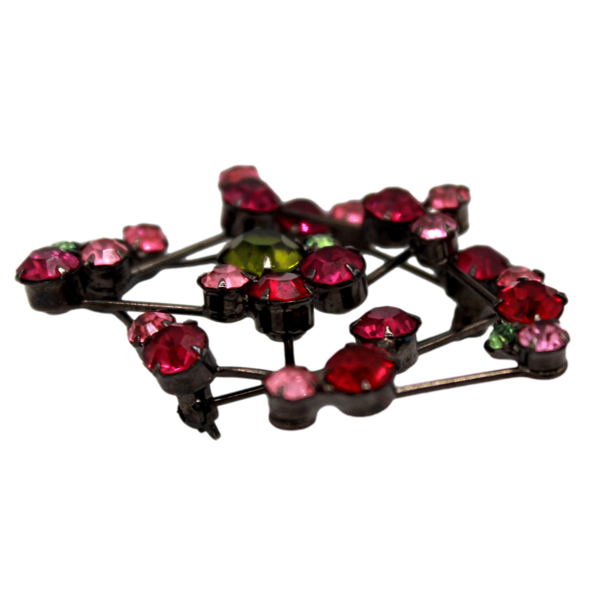 Vintage Juliana Atomic Modernist Rhinestone Brooch Earrings Set IIJJ#9665 NOS