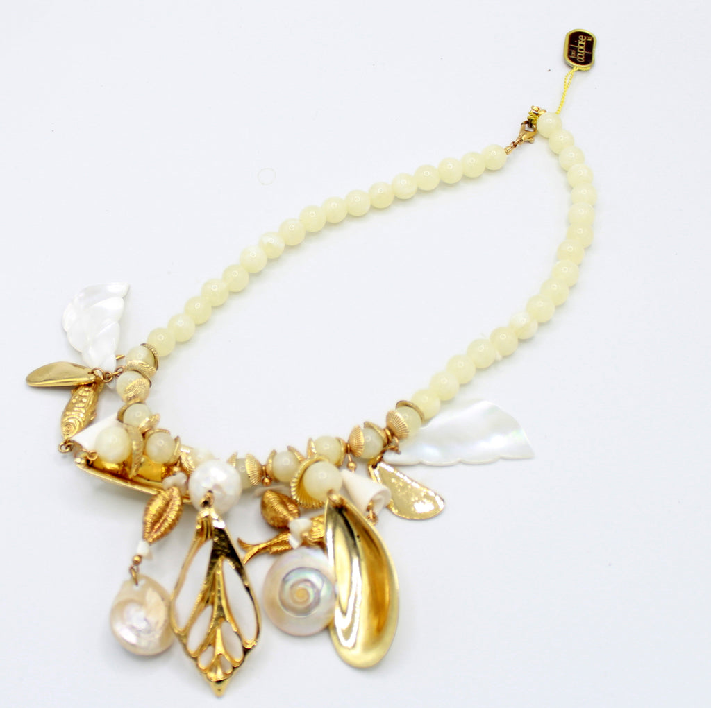 Vintage Juliana for Carol Dauplaise Real Shell Charm Necklace Book Piece IIJJ#3332