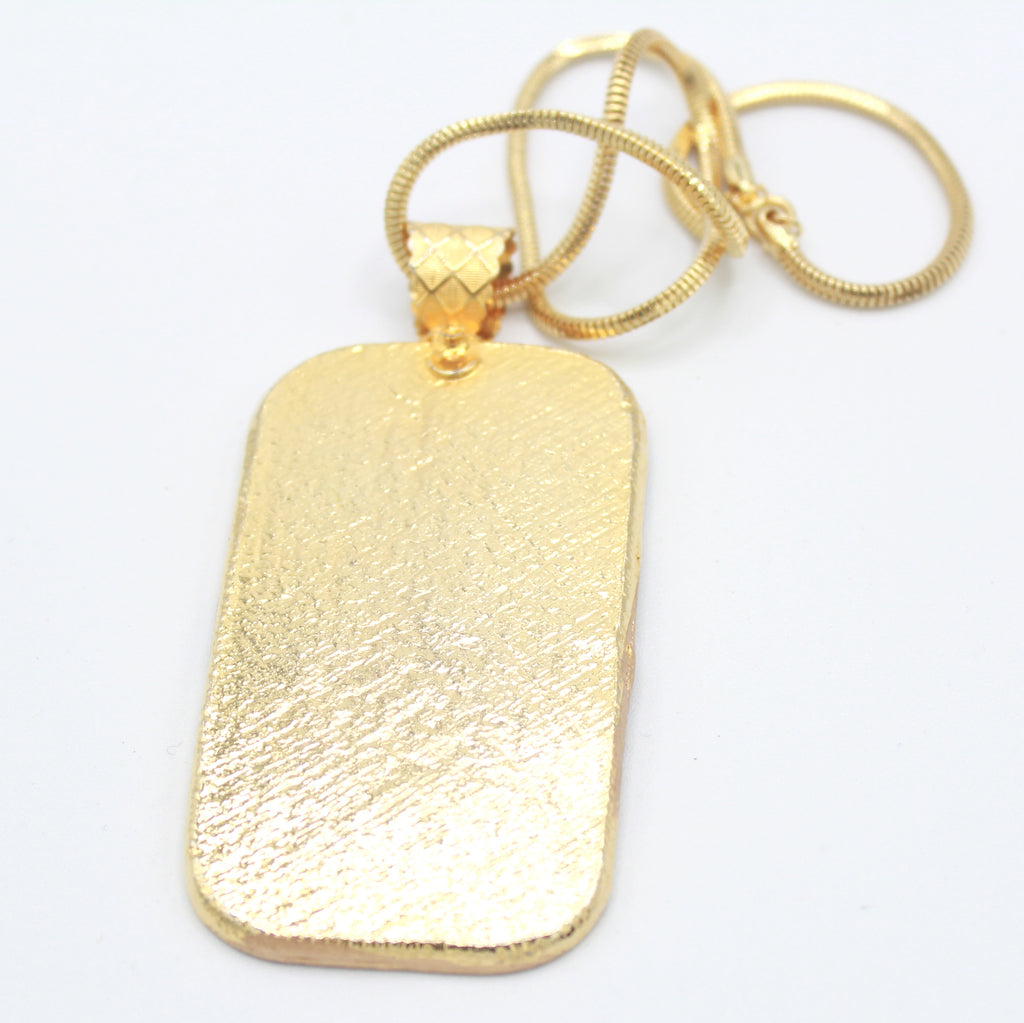 Vintage JULIANA NEW FIND Pistachio Green Cream Enamel Pendant Necklace IIJJ#8860