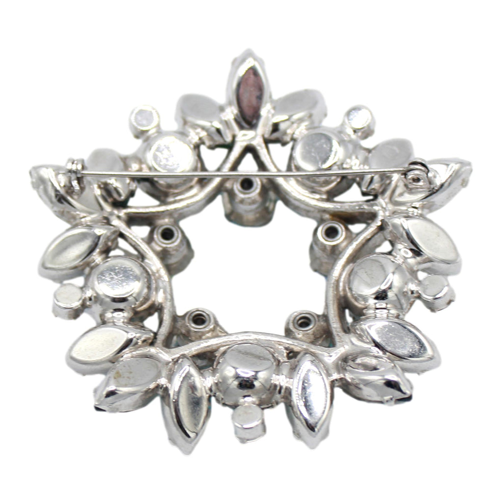 Vintage Juliana Green Rhinestone Wreath Brooch IIJJ#9310