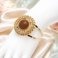 Vintage Juliana Indian Head Penny Clamper Bracelet Clear Rhinestones IIJJ#2420