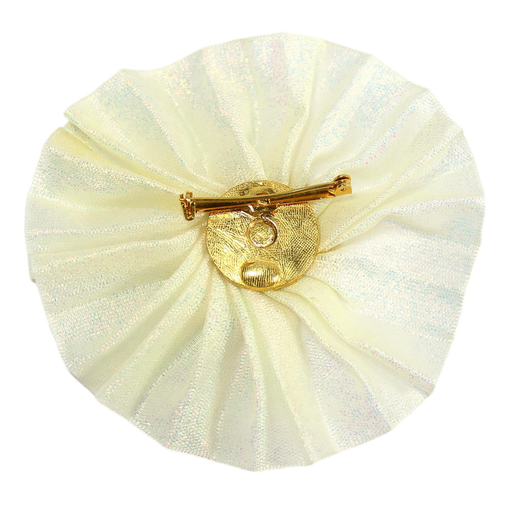 Vintage Juliana Iridescent Sparkle Rhinestone Opalized Pleated Ribbon Brooch IIJJ#7337