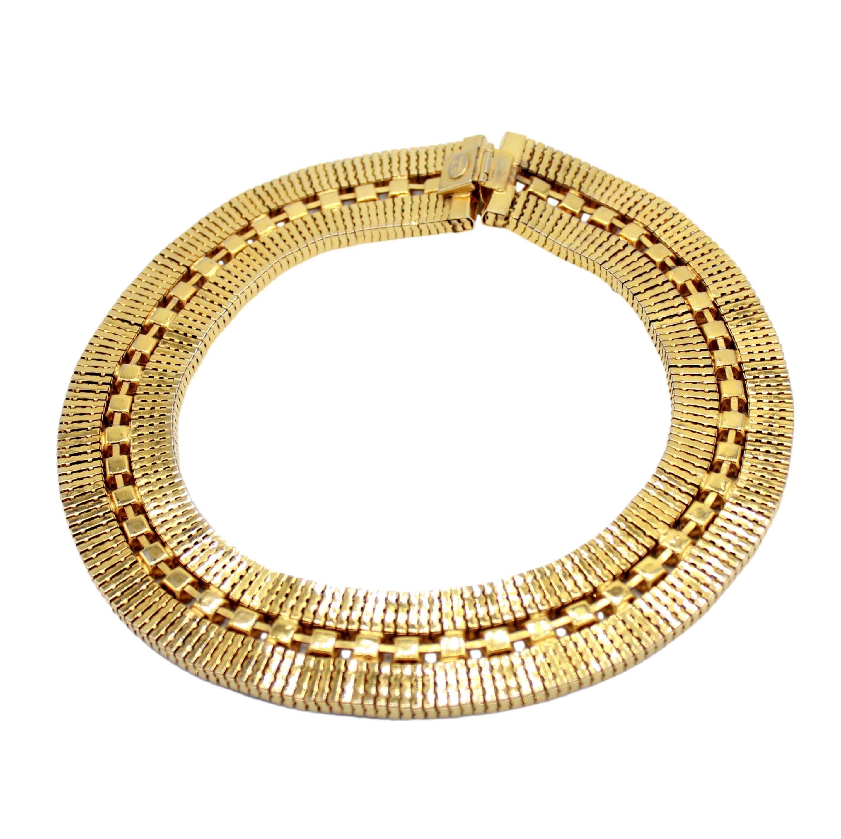 Vintage Juliana for Mimi Di N Gold Tone Collar Necklace Clear Rhinestones IIJJ#9262