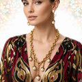 Vintage Juliana for Les Bernard Dangling Pearl Necklace Earrings Set IIJJ#9100