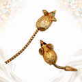 Vintage Figural Mouse Scatter Pins Pair Rhinestone Eyes Gold Tone