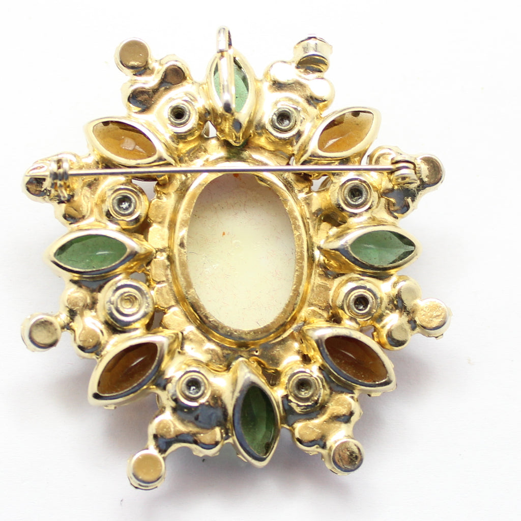 Vintage Juliana Easter Egg Rhinestone Brooch Pendant IIJJ#5361