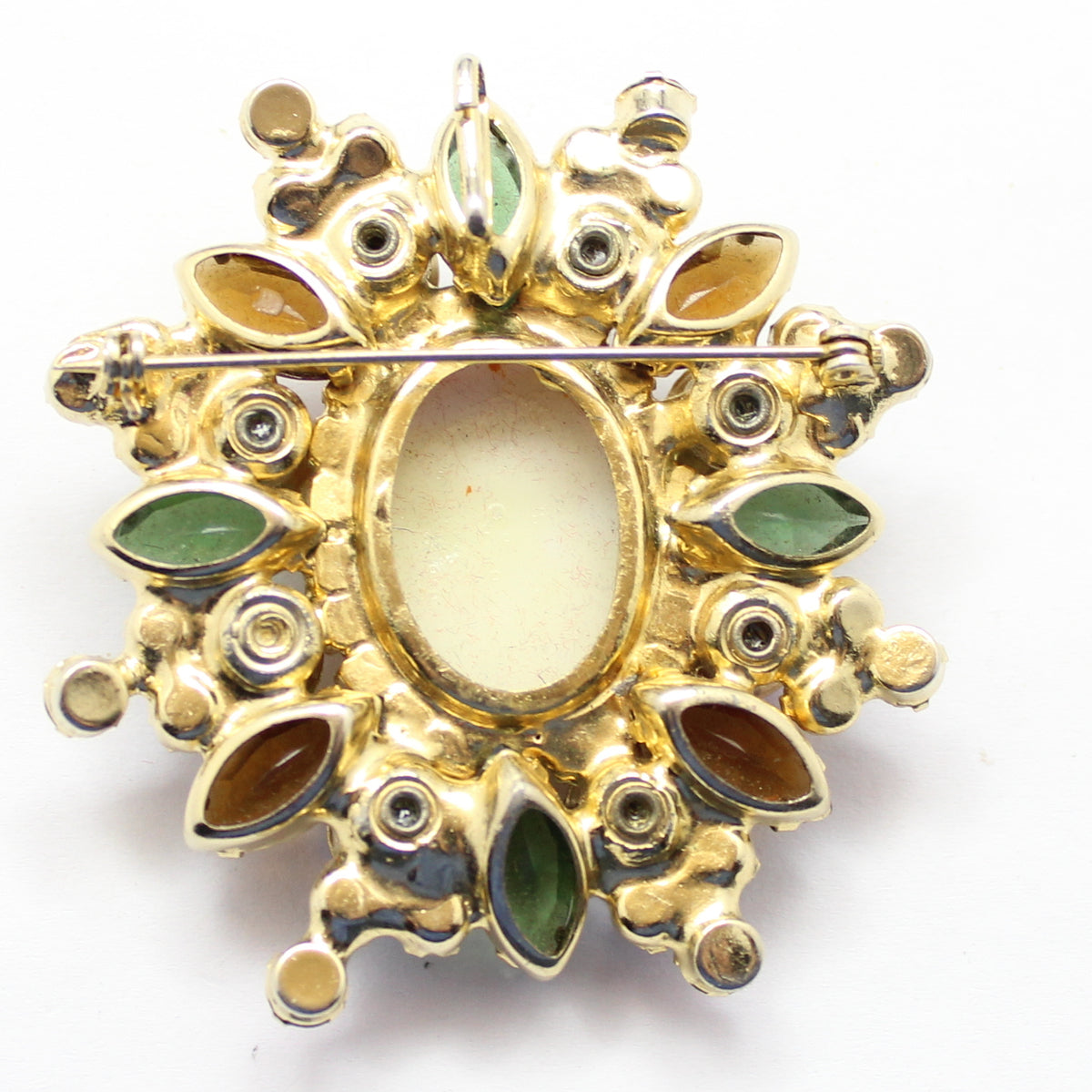 Vintage Juliana Easter Egg Rhinestone Brooch Pendant IIJJ#5361