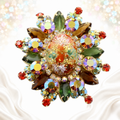 Vintage Juliana Easter Egg Rhinestone Brooch Pendant IIJJ#5361
