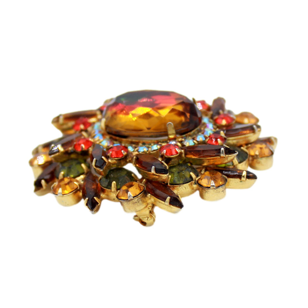 Vintage Juliana Fall Watermelon Rhinestone Dimensional Brooch Book IIJJ#3591