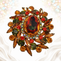 Vintage Juliana Fall Watermelon Rhinestone Dimensional Brooch Book IIJJ#3591