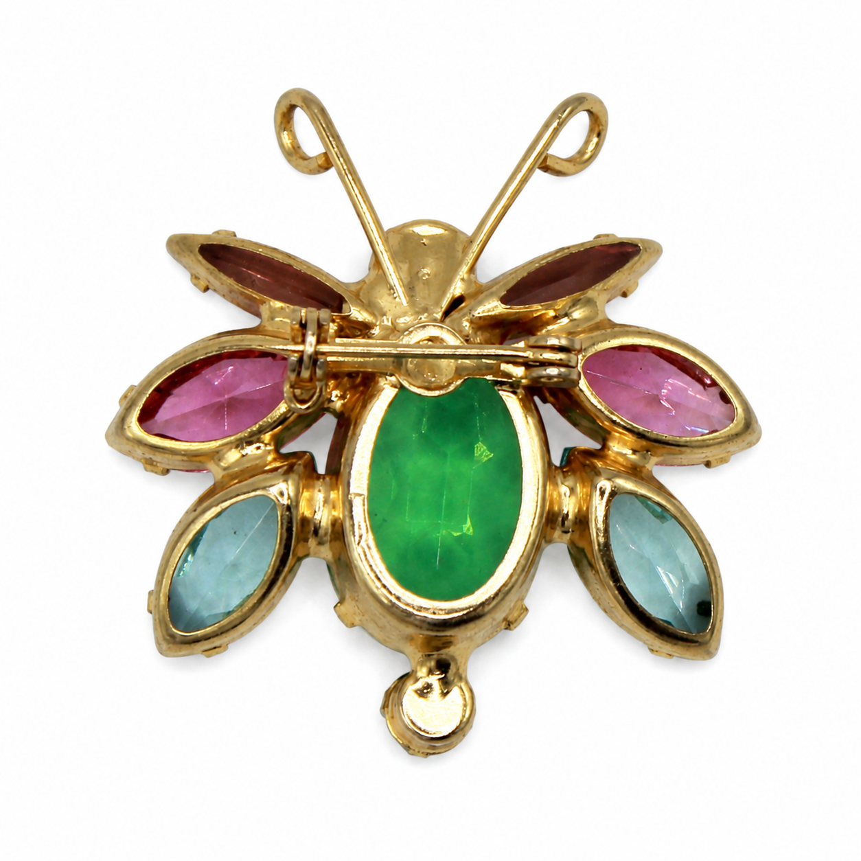 Vintage Juliana Pastel Glitter Bug Figural Rhinestone Brooch Pink Blue Green IIJJ#2450