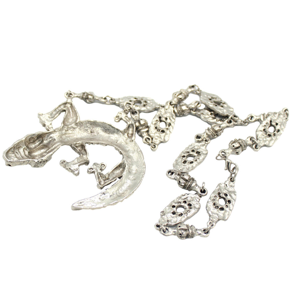 Vintage Juliana Figural Gecko Lizard Pendant Necklace New Find IIJJ #9269