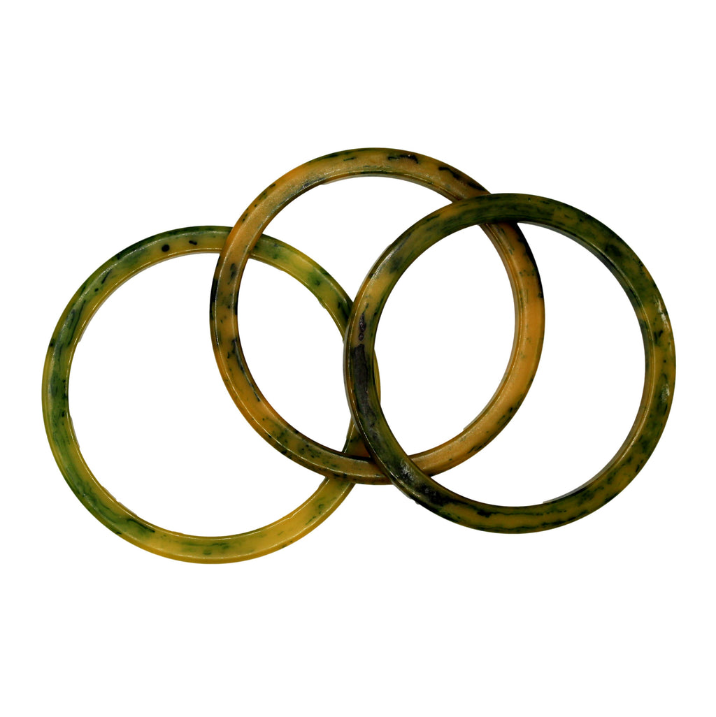 Vintage Creamed Spinach Bakelite Bangle Bracelets Set of 3