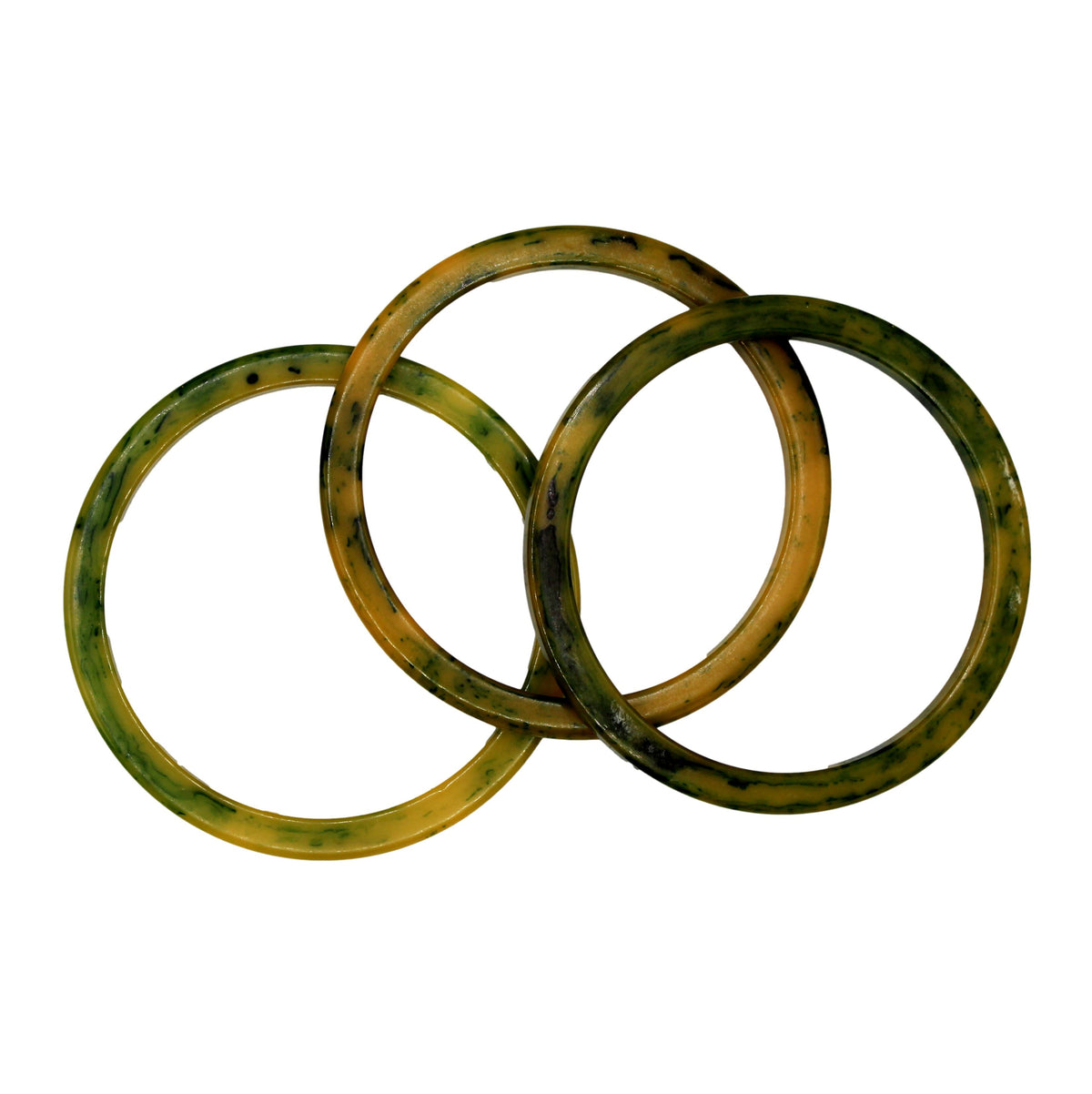 Vintage Creamed Spinach Bakelite Bangle Bracelets Set of 3