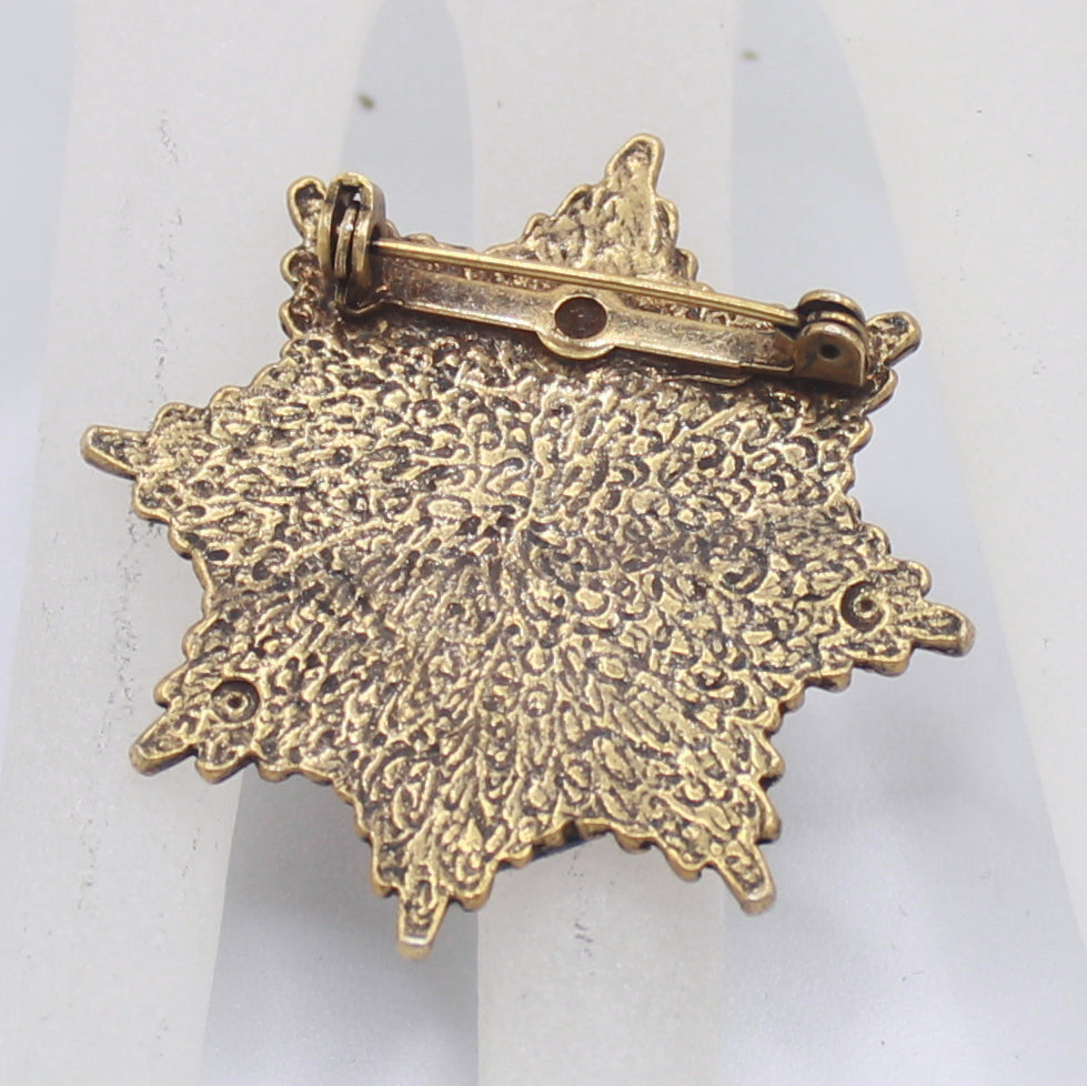 Vintage JULIANA Heraldic Shield Fleur de Lis Star Brooch NEW FIND IIJJ#9054