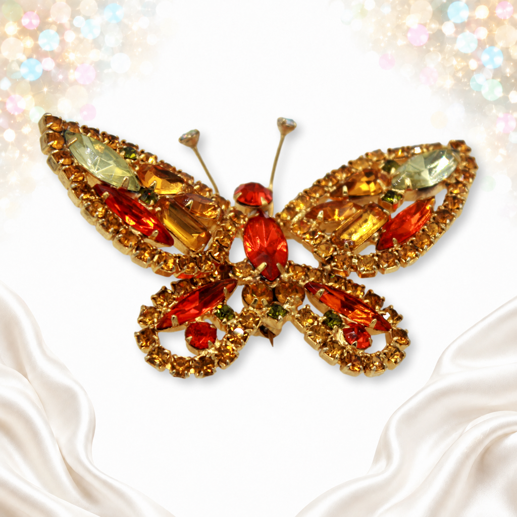 Angled view showing very dimensional raised butterfly wings