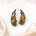 Vintage Juliana Topaz Gray Rhinestone Ear Climber Earrings IIJJ#4612