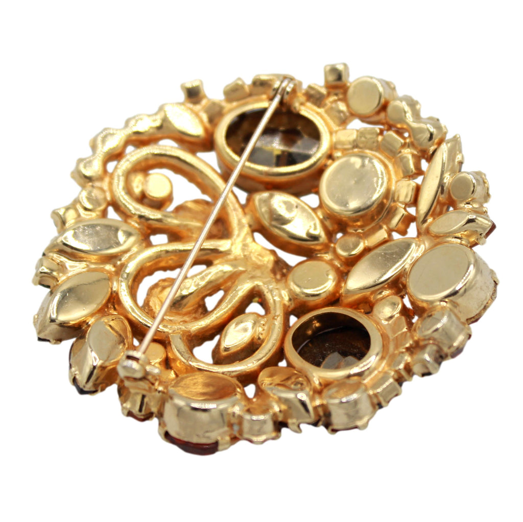 Coming Soon Vintage Juliana Fall Watermelon Oval Rhinestone Brooch Pom Poms IIJJ#9241