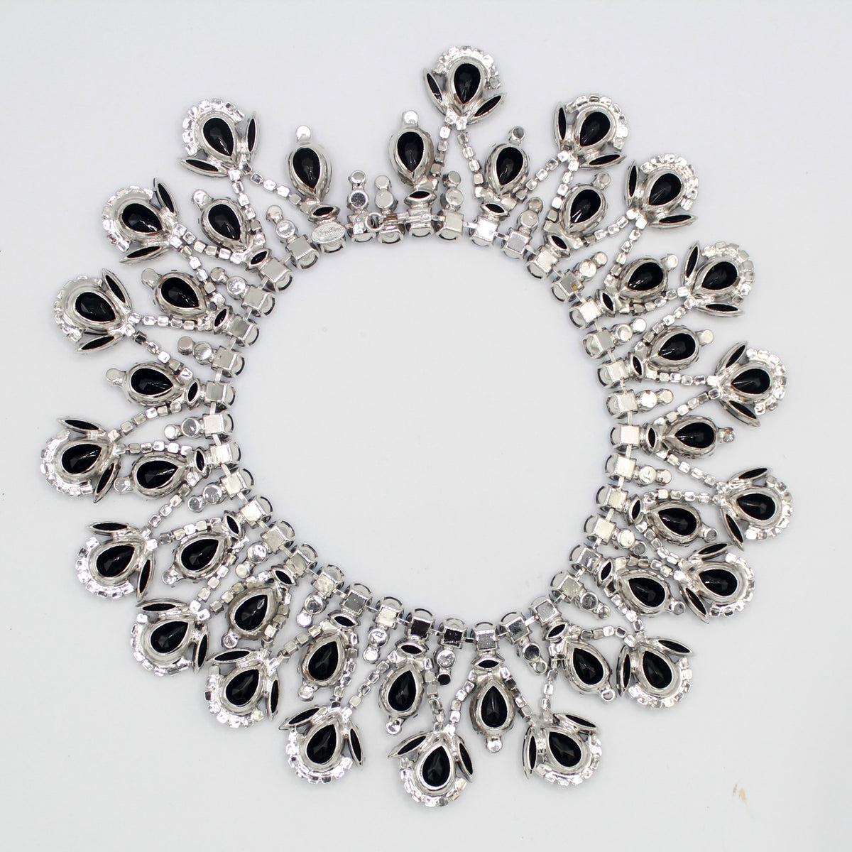 Vintage Juliana for Vendome Black AB Rhinestone Collar Necklace IIJJ#9647